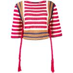 Jerséis rojos de algodón de manga corta rebajados manga corta con rayas Dsquared2 con crochet talla M para mujer 