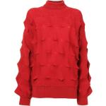 Jerséis rojos de lana cuello vuelto manga larga con cuello alto vintage Issey Miyake talla M para mujer 