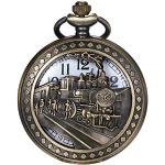 JewelryWe - Reloj de Bolsillo Vintage con Colgante de Bronce con Cadena para Hombre y Mujer