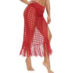 Faldas rojas de poliester de verano de punto con crochet Talla Única para mujer 