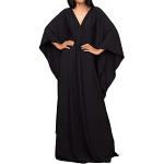 Vestidos informales negros de poliester tallas grandes con escote V bohemios Talla Única para mujer 