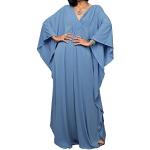 Vestidos informales azules de poliester tallas grandes con escote V bohemios Talla Única para mujer 