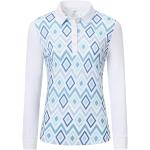 Camisetas deportivas azules de microfibra de invierno manga larga transpirables vintage a cuadros talla S para mujer 