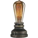 Lámparas marrones de metal de mesa vintage 