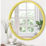 Espejos amarillos de vidrio de baño con marco rústico 40 cm de diámetro 