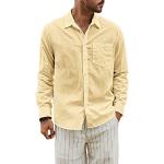 Camisas beige de algodón de manga larga de verano manga larga informales talla XL para hombre 