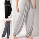Pantalones bombachos grises de modal tallas grandes transpirables informales talla XXL para mujer 