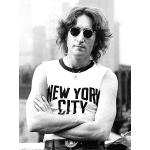 John Lennon NYC White tee-Lienzo Decorativo (60 x 80 cm), diseño de Camiseta Blanca, Lona de Mezcla de algodón, Multicolor