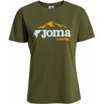 Camisetas deportivas verdes de algodón manga corta con cuello redondo transpirables con logo Joma talla XL para mujer 