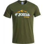Camisetas deportivas verdes de algodón manga corta con cuello redondo con logo Joma talla L para hombre 