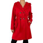 Abrigos rojos de poliester con capucha  tallas grandes con escote cruzado con forro talla 3XL para mujer 