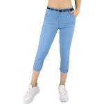 Pantalones chinos azules tallas grandes con cinturón talla 3XL para mujer 