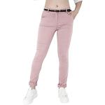 Pantalones chinos rosas con lunares con cinturón talla XL para mujer 
