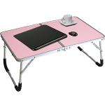 Jucaifu Mesa plegable para ordenador portátil, escritorio, bandeja para desayuno, mini mesa de picnic portátil y ultraligera, se pliega por la mitad con espacio de almacenamiento interior (rosa)