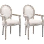 Conjuntos de 2 sillas beige de poliester con reposabrazos 
