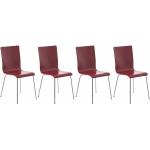 Conjuntos de 4 sillas rojas de metal rebajadas CLP Pepe 