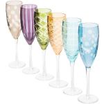 Copas azules de vidrio de champagne aptas para lavavajillas con lunares Pols Potten en pack de 6 piezas 