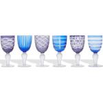 Copas azules de vidrio de vino Pols Potten en pack de 6 piezas 