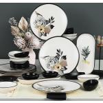Sets de platos de cerámica de carácter romántico 14 cm de diámetro en pack de 28 piezas para 6 personas 