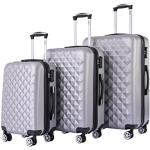 Set de maletas plateado de plástico de 55l con mango telescópico para mujer 