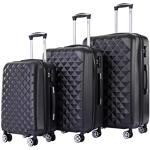 Set de maletas negras de plástico de 55l con mango telescópico para mujer 