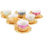Tazas multicolor de porcelana de té  aptas para lavavajillas en pack de 12 piezas 
