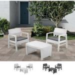 Juego de sillones y mesa de jardín y cojines Progarden Tambo | Blanco