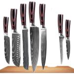 Cuchillos profesionales de acero inoxidable en pack de 8 piezas 