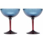Copas azules de vidrio de champagne aptas para lavavajillas La DoubleJ 