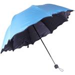 Jungen mujeres flores agua anti-UV lluvia/sol paraguas de viaje plegable sol protegido umbrellar azul