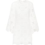 Túnicas vestido blancas de algodón manga larga con cuello redondo floreadas Zimmermann con crochet para mujer 