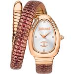 Relojes marrones de acero inoxidable de pulsera impermeables Cuarzo analógicos serpiente Just Cavalli para mujer 