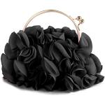 Bolsos negros de tela de mano con estampados rebajados floreados para mujer 