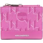 Cartera rosas de poliuretano plegables con logo Karl Lagerfeld para mujer 