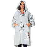 Sudaderas grises de felpa Oeko-tex con capucha Peanuts Snoopy tallas grandes para mujer 
