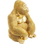 Kare Design Figura Decorativa, Monkey Gorilla Side Medio, Oro, 38.5x30x28cm