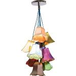Lámparas colgantes multicolor de tela de rosca E14 rebajadas vintage floreadas Kare 