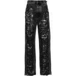 Jeans stretch grises de poliester ancho W25 con logo con lentejuelas para mujer 