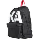 Mochilas escolares negras de poliester rebajadas con bolsillos exteriores con logo Karl Lagerfeld infantiles 