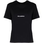 Camisetas orgánicas negras de algodón de manga corta rebajadas manga corta con cuello redondo con logo Karl Lagerfeld talla XL de materiales sostenibles para mujer 