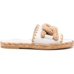 Sandalias blancas de goma de cuero con logo con crochet talla 38 para mujer 