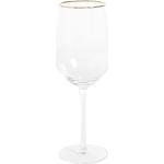 Kave Home - Copa de vino Rasine de cristal transparente y detalle dorado 50 cl