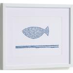 Kave Home - Cuadro Kuma pez con puntos azul 30 x 40 cm