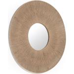 Espejos redondos marrones de yute rústico trenzados Kave Home 60 cm de diámetro de materiales sostenibles 