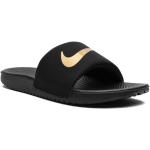 Sandalias planas negras de goma con logo Nike para mujer 
