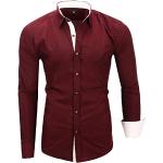 Camisas burdeos de algodón de manga larga de verano tallas grandes manga larga formales Kayhan talla 5XL para hombre 