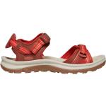 Sandalias rojas de senderismo de verano de punta abierta Keen Terradora para mujer 