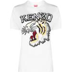 Kenzo, Camisetas y Polos Blancos con Bordado Tiger Varsity White, Mujer, Talla: L