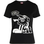 Camisetas negras de algodón de algodón  rebajadas KENZO talla M para mujer 