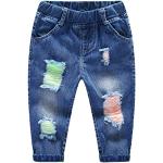 Jeans desgastados infantiles azules celeste de algodón desgastado 4 años para bebé 